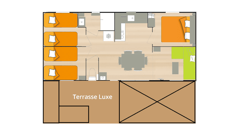 Mobil 6 places Premium Terrasse Luxe XL